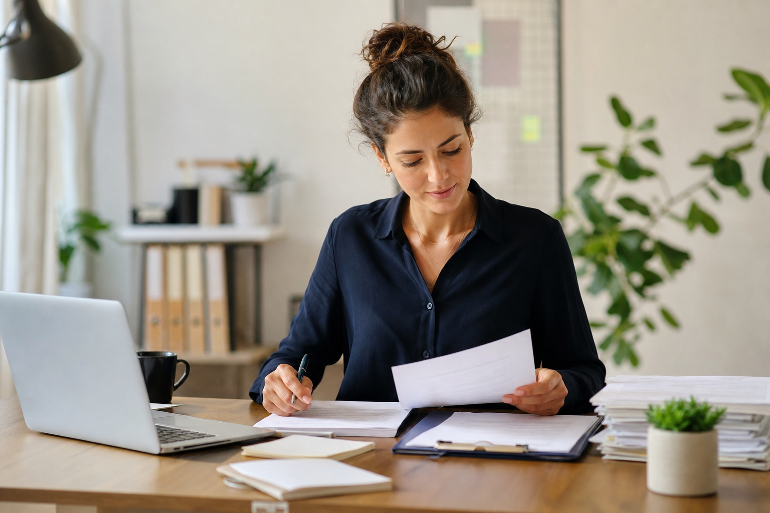 Entrepreneur forming an LLC with business documents